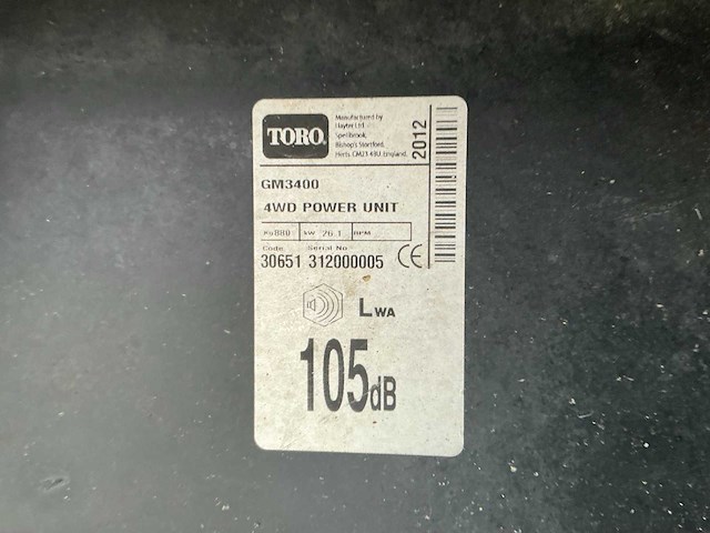 Toro - groundmaster - 3400 - 4-wd - zitmaaier - afbeelding 3 van  8