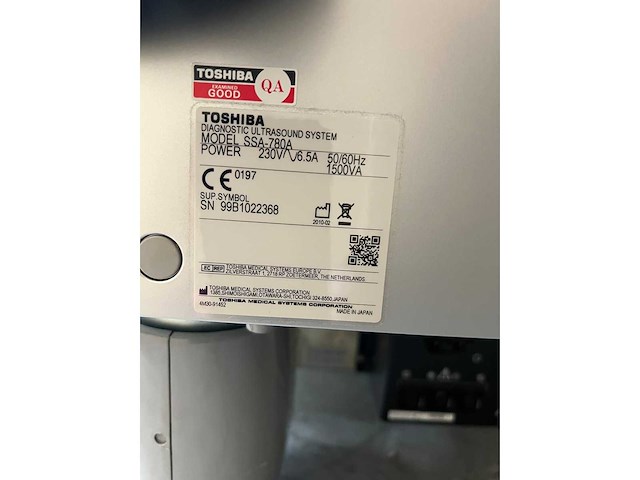 Toshiba - aplio mx (ssa-780a) - ultrasound machine - 2010 - afbeelding 12 van  28
