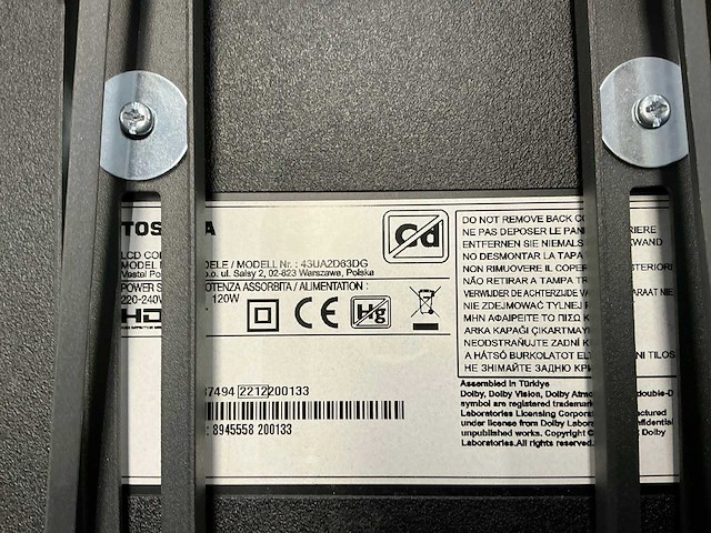 Toshiba 43ua2d63dg televisie 43” - afbeelding 4 van  7