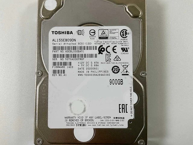 Toshiba 4x 900 gb sas(al15seb090n) hdds (4x) - afbeelding 9 van  9