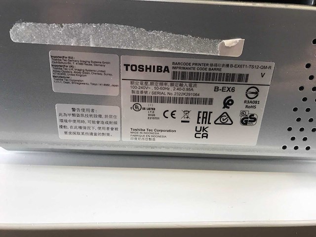 Toshiba (b-ex6) label printer (defect) - afbeelding 8 van  9