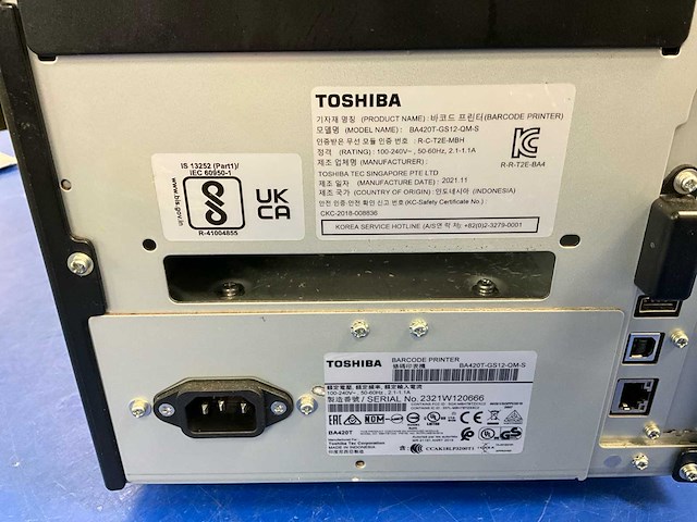 Toshiba barcodeprinter - afbeelding 6 van  6