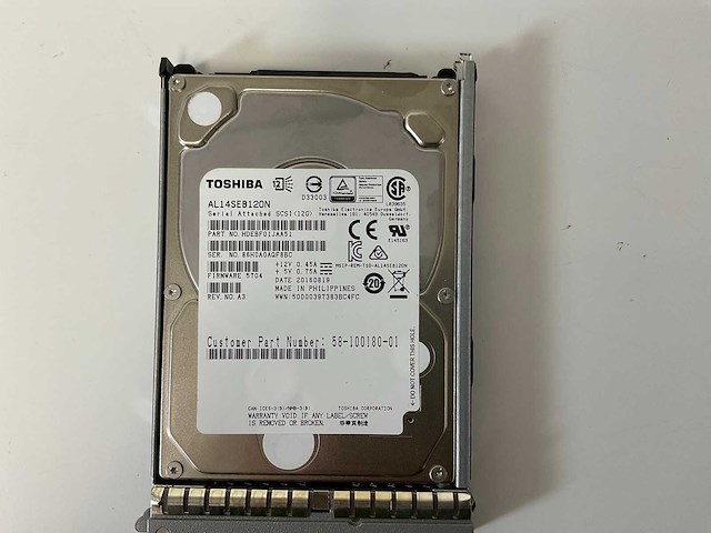 Toshiba (hdebf01jaa51) 1.2 tb sas hdds (43x) - afbeelding 4 van  9