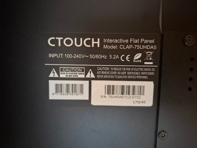 Touchdisplay, c-touch, smartmetals, ctouch laser sky 75 inch, smart metals s062.2905 - afbeelding 6 van  7