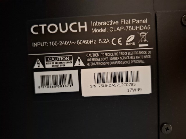 Touchdisplay, c-touch, smartmetals, ctouch laser sky 75 inch, smart metals s062.2905 - afbeelding 7 van  8