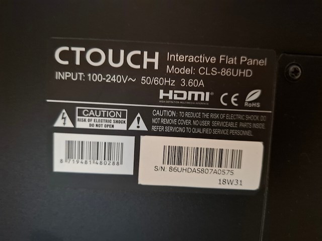 Touchdisplay, c-touch, smartmetals, ctouch laser sky 86 inch, smart metals s062.2905 - afbeelding 7 van  7