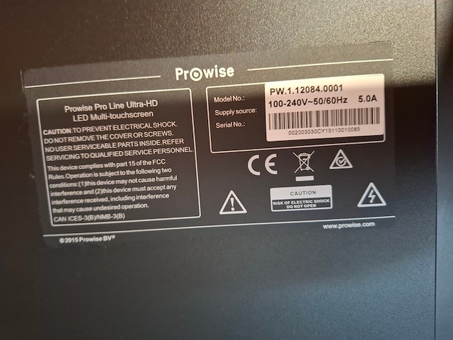 Touchdisplay, prowise, pro line ultra hd pw.1.12084.0001 - afbeelding 3 van  4
