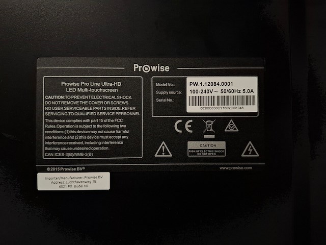 Touchdisplay, prowise, pro line ultra hd - afbeelding 3 van  4