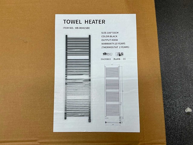 Towel heater - designradiator 55 x 180 cm - afbeelding 6 van  14