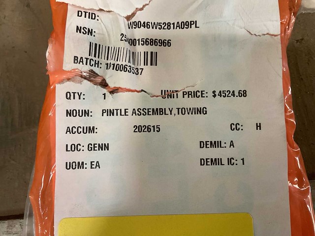 Towing pintle assembly - afbeelding 5 van  5