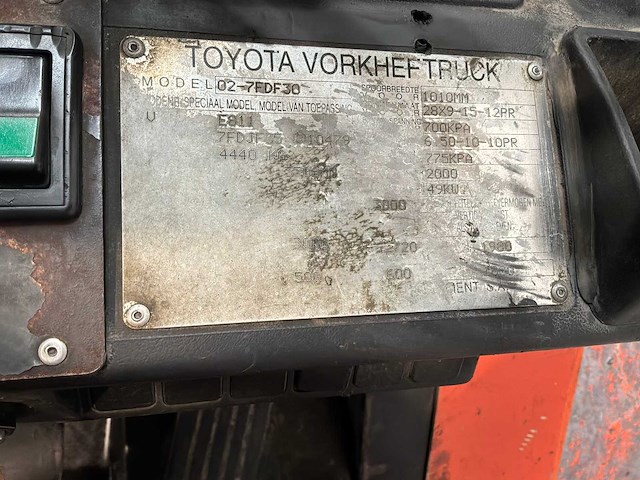 Toyota - 2000 - 02-7 fdf 30 - vorkheftruck - afbeelding 3 van  16
