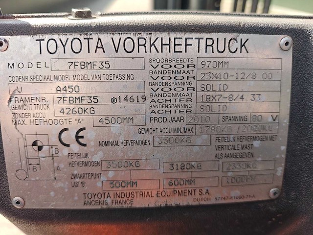 Toyota - 2010 - 7fbmf35 - vorkheftruck - afbeelding 3 van  26