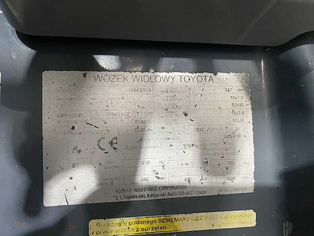 Toyota - 2012 - 7fbest13 - vorkheftruck - side-shift - afbeelding 4 van  12