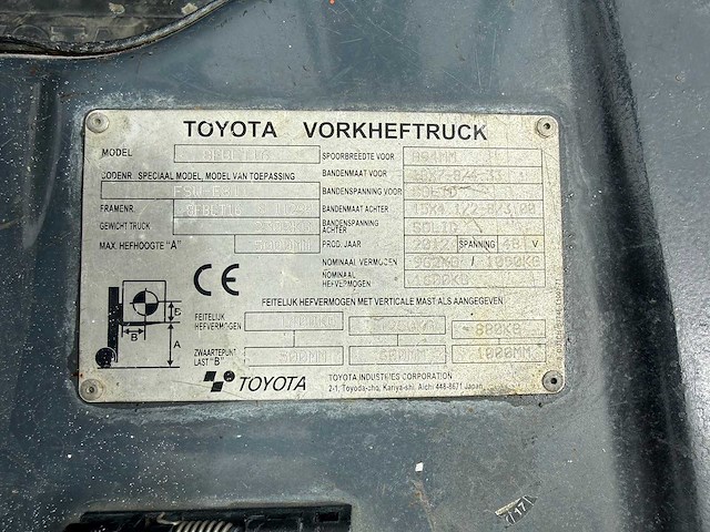 Toyota - 2012 - 8fbet16 - vorkheftruck - afbeelding 6 van  16