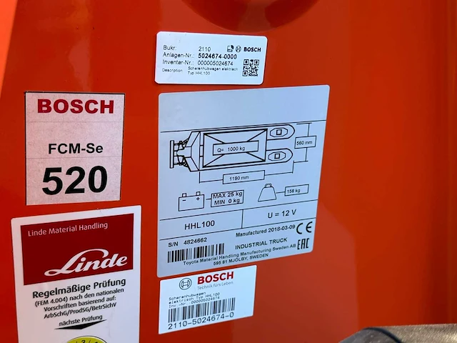 Toyota - 2018 - hhl100 - electrische palletwagen - afbeelding 3 van  5