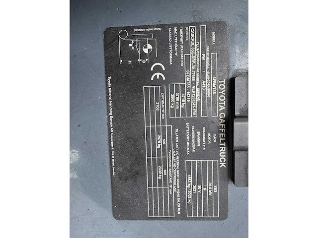 Toyota - 2021 - 8-fbmt-35 - 3.7m duplex - vorkheftruck - afbeelding 1 van  2