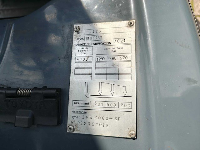 Toyota - 2021 - triago 48/20 - vorkheftruck - afbeelding 5 van  32