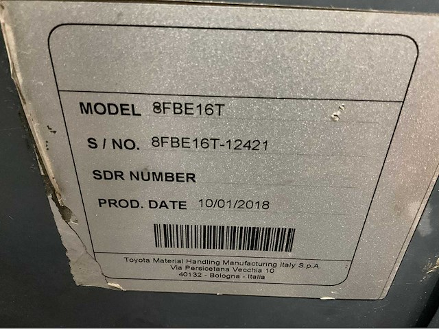 Toyota - 8fbe16t - vorkheftruck 2018- freelift - sideshift - kunststof dak - 4e functie - afbeelding 9 van  18