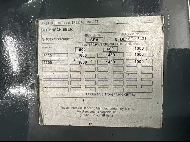 Toyota - 8fbe16t - vorkheftruck 2018- freelift - sideshift - kunststof dak - 4e functie - afbeelding 14 van  18