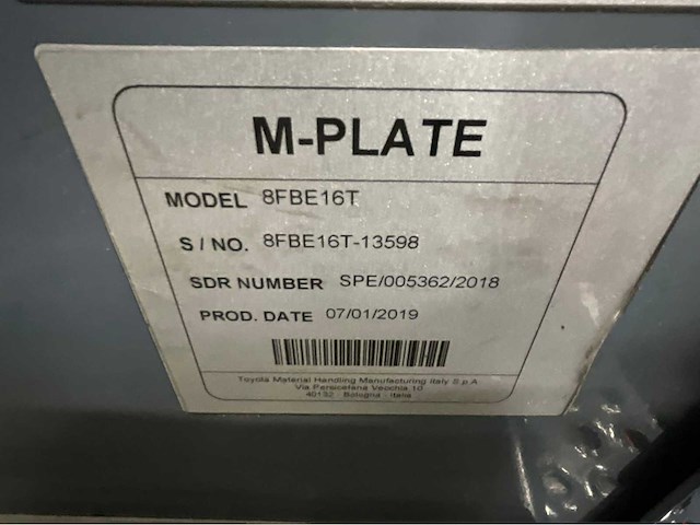 Toyota - 8fbe16t - vorkheftruck 2019 - sideshift - lepels 160cm - 7325 uur - afbeelding 8 van  20