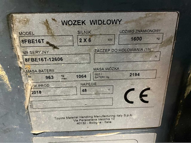 Toyota - 8fbe16t - vorkheftruck,freelift sideshift, free-lift, bj 2018 - afbeelding 6 van  16