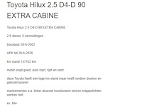 Toyota - hilux - 2.5 d4-d 90 xtra sr5 - 55-bd-xb - afbeelding 1 van  7