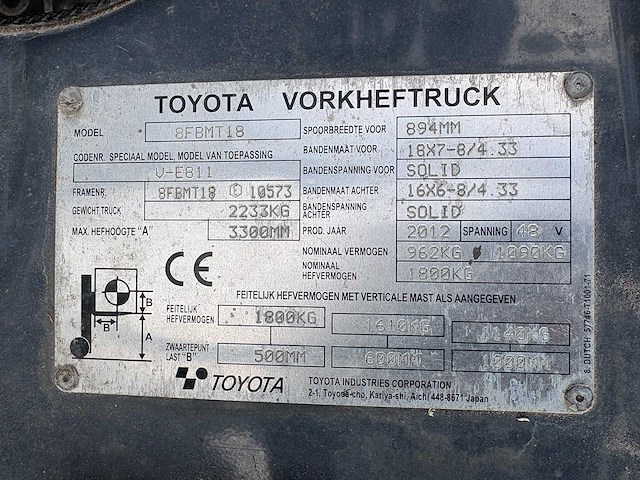 Toyota - vorkheftruck - afbeelding 14 van  15
