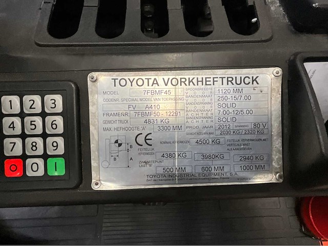 Toyota -7fbmf45 - vorkheftruck duplex - bluespot - afbeelding 3 van  15