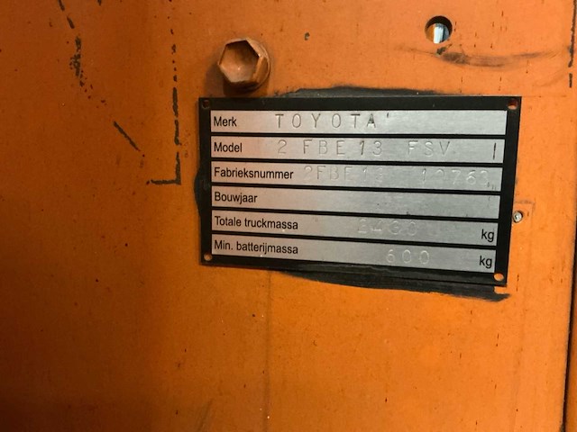 Toyota 2 fbe 13 fsv vorkheftruck - afbeelding 3 van  22