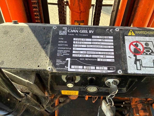 Toyota 2fbe10 elektrische vorkheftruck 1000kg - afbeelding 9 van  18