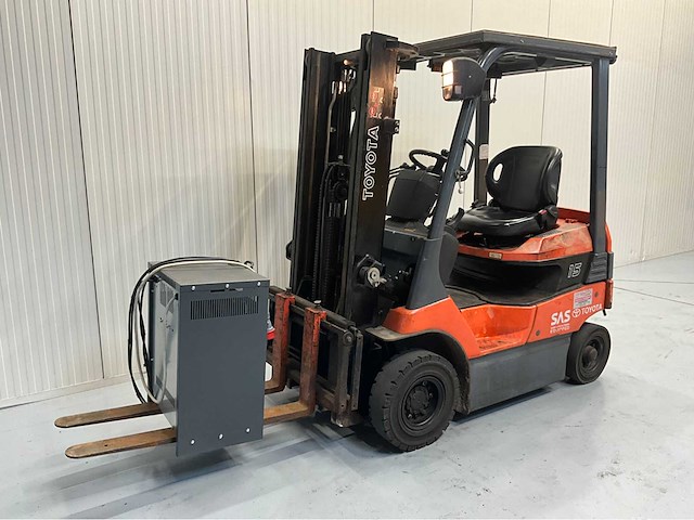 Toyota 7fb15 vorkheftruck- freelift - sideshift - acculader - 5391 uur - afbeelding 1 van  19