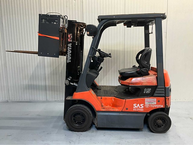 Toyota 7fb15 vorkheftruck- freelift - sideshift - acculader - 5391 uur - afbeelding 12 van  19