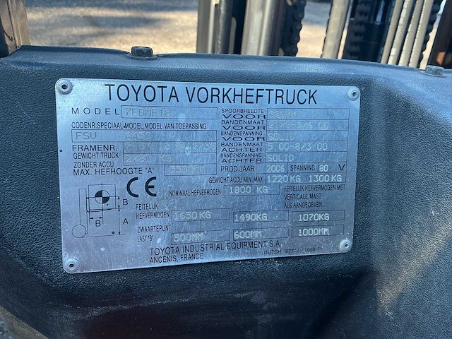 Toyota 7fbmf18 vorkheftruck - afbeelding 15 van  22