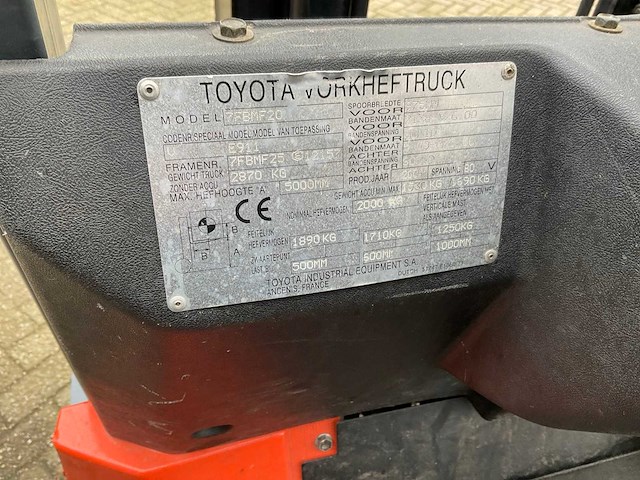Toyota 7fbmf20 vierwiel vorkheftruck - afbeelding 9 van  28