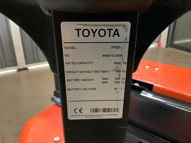 Toyota 7pm20 elektrische palletwagen - afbeelding 7 van  7