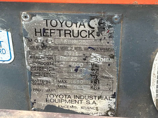 Toyota fbmf25 vorkheftruck - afbeelding 14 van  24