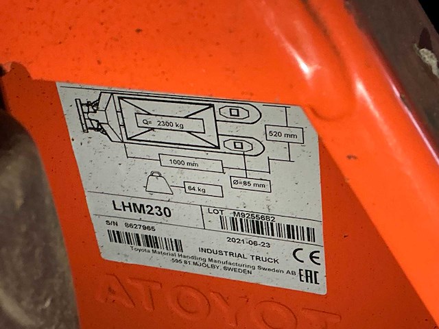 Toyota lhm230 hand hydraulische palletwagen (4x) - afbeelding 5 van  7