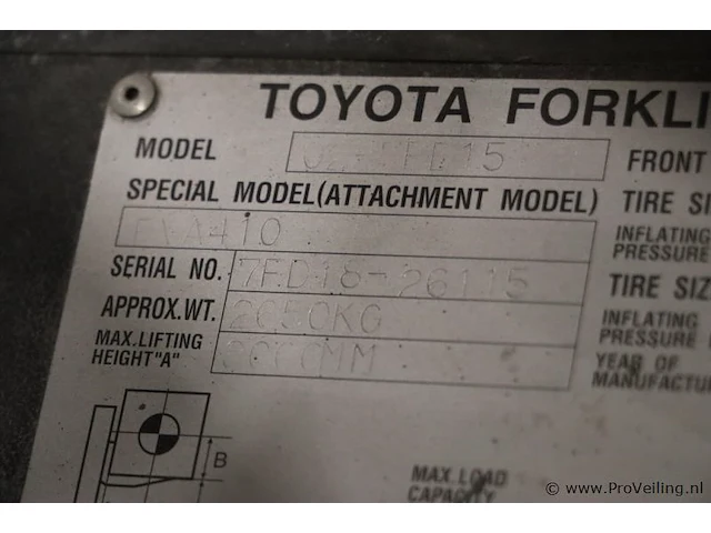 Toyota vorkheftruck fd15 - afbeelding 27 van  30