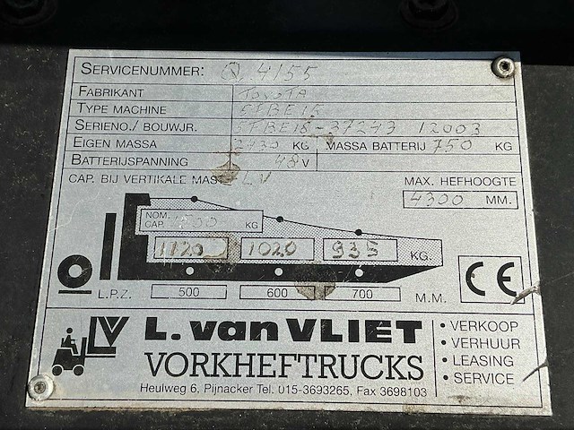 Toyota vorkheftruck - afbeelding 2 van  8