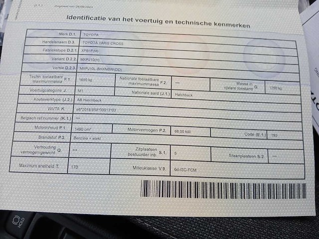 Toyota yaris cross 1.5 hybrid dynamic 2023 | 20-20-64 - afbeelding 10 van  18