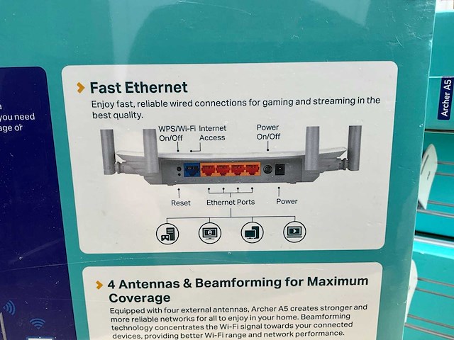 Tp-link ac 1200 wifi router (4x) - afbeelding 3 van  4