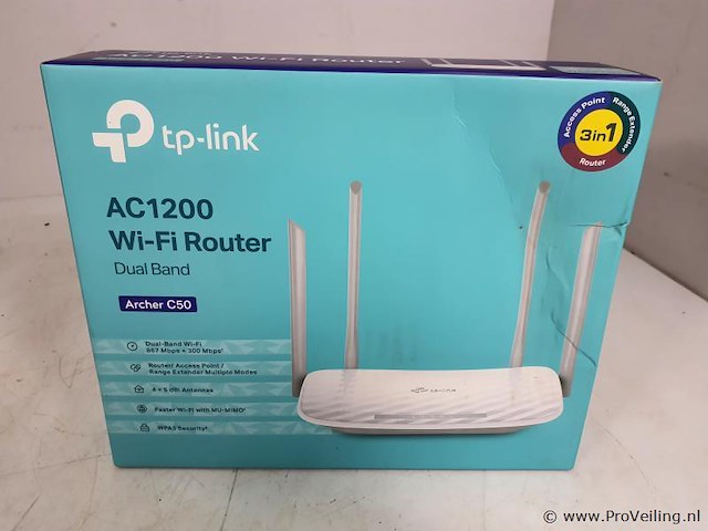 Tp-link ac1200 archer wi-fi router - afbeelding 1 van  4