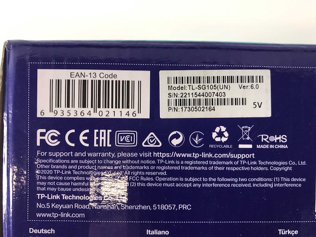 Tp-link (tl-sg105) 5-port gigabit desktop switches (new) (24x) - afbeelding 6 van  6