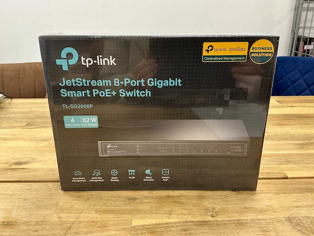 Tp-link tl-sg2008p jetstream 8-port gigabit smart poe+ switch - afbeelding 1 van  2