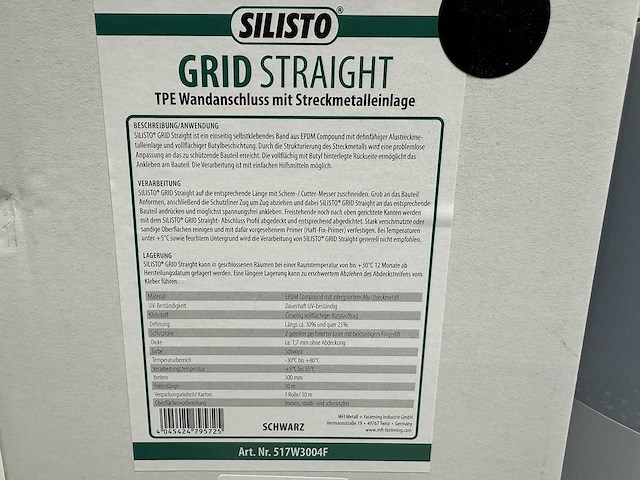 Tpe wandverbinding met strekmetalen inleg - afbeelding 2 van  2