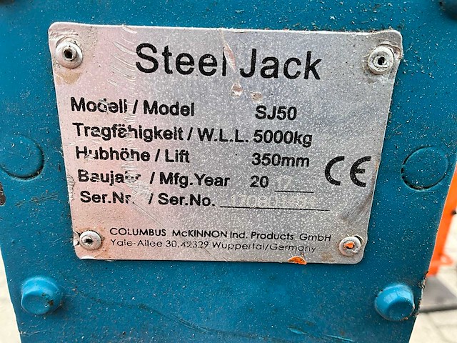 Tractel/steel jack/ cm bison top 5t/ sj50 dommekracht (4x) - afbeelding 3 van  12