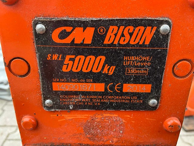 Tractel/steel jack/ cm bison top 5t/ sj50 dommekracht (4x) - afbeelding 4 van  12