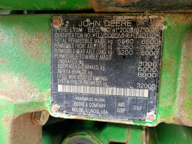 Tractor, john deere, 5085m met voorlader h310, 2015 - afbeelding 30 van  37