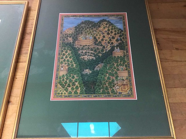 Traditioneel indiaas miniatuurschilderijen 2x - afbeelding 3 van  6