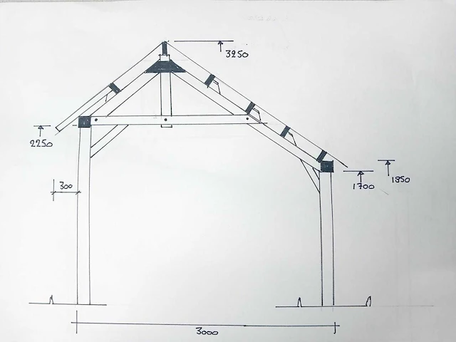 Traditionele douglas kapschuur 1540x360x325 cm - afbeelding 10 van  18